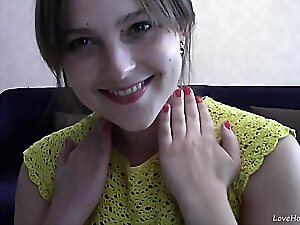 Big-boobed amateur cam girl gets naughty for a show, teasing her twat and playing with her wet juicy pussy.